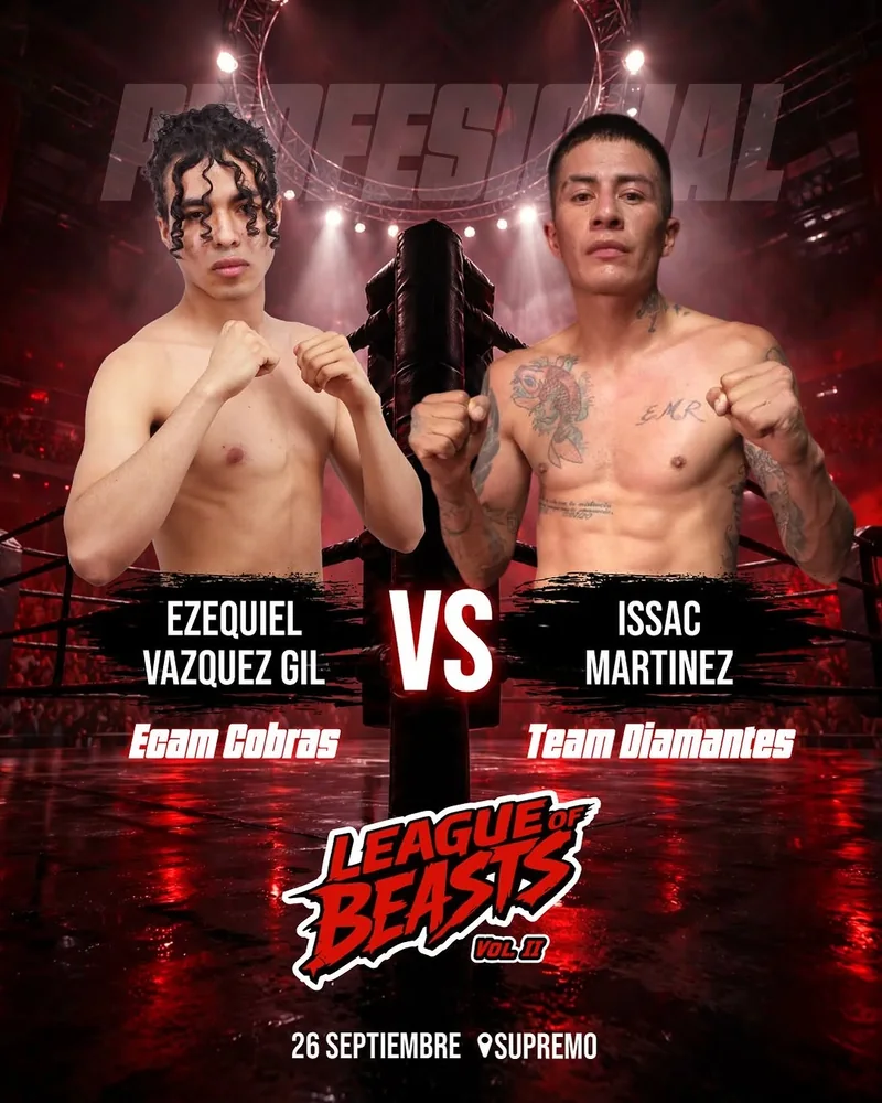 Cartel: Ezequiel Vázquez Gil vs Issac Martínez